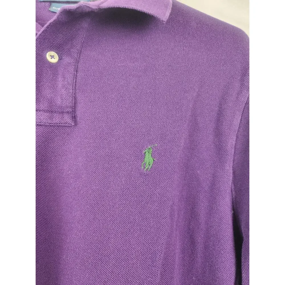 Vintage Polo by Ralph Lauren Purple Polo Shirt Long Sleeve Men Size Medium